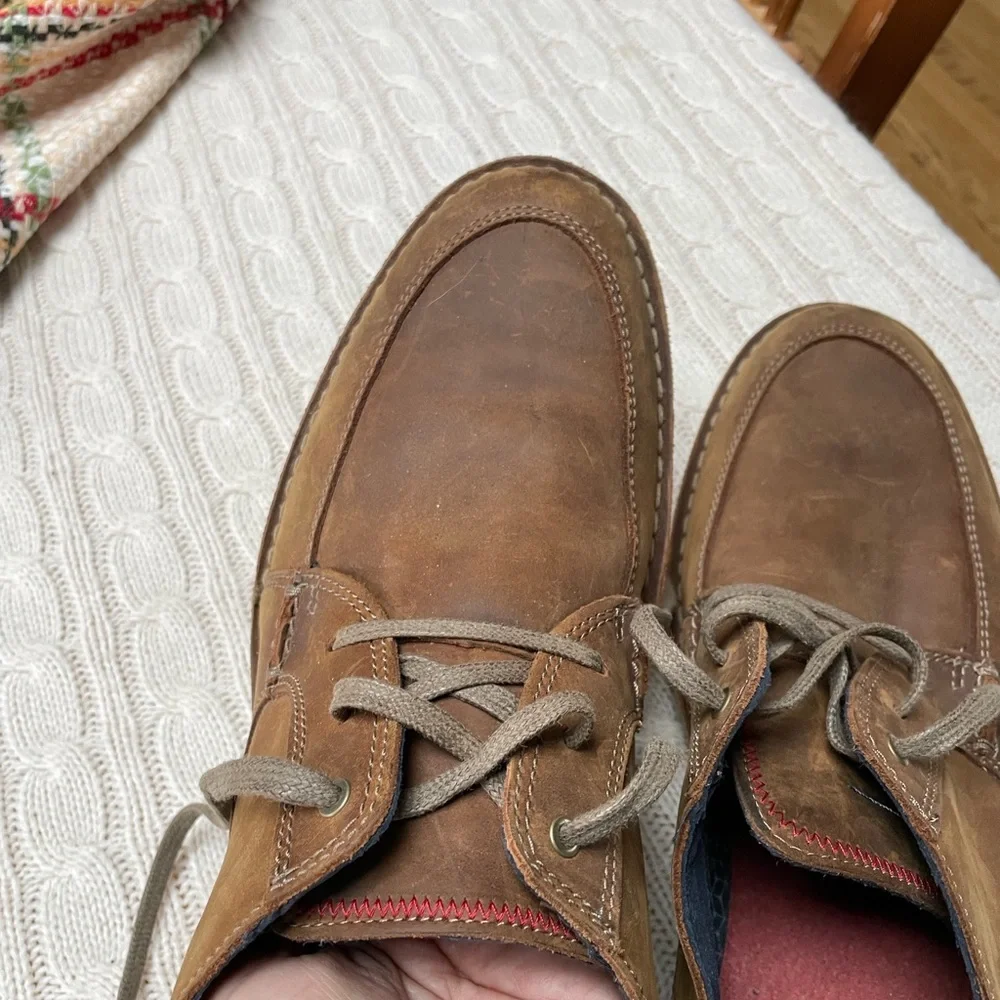 Clarks 11.5 Vargo Vibe Men's Leather Oxford Lace Up Brown Casual Dress Shoe